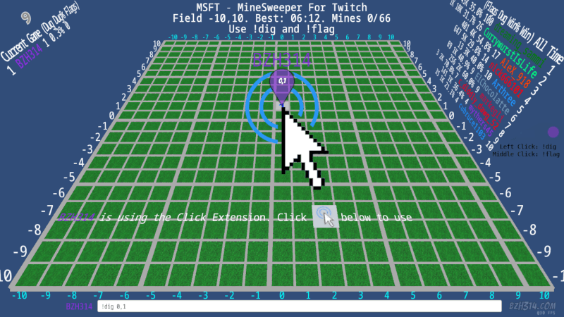 MSFT - MineSweeper For Twitch - Click Twitch Extension - Play Twitch Plays by clicking on your screen